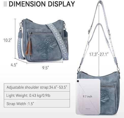 Crossbody Bags for Women Trendy Vegan Leather Hobo Purses Embossed Shoulder Handbag Lightweight Travel Purse in Kuwait