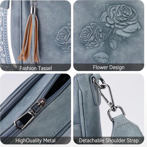 Crossbody Bags for Women Trendy Vegan Leather Hobo Purses Embossed Shoulder Handbag Lightweight Travel Purse in Kuwait