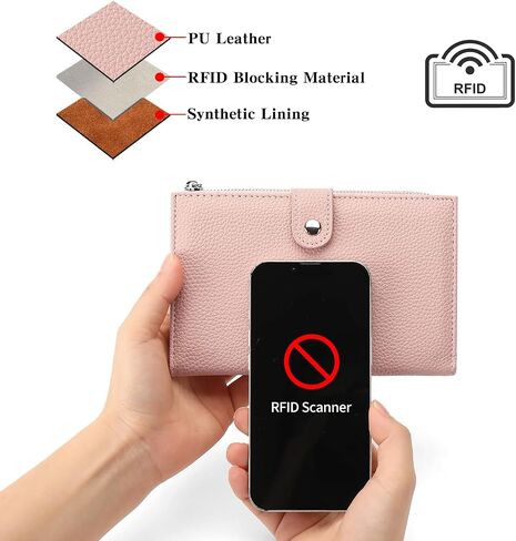 Passport Holder for Women Leather Passport Wallet for Travel RFID Blocking Passport Wallet Credit Card Holder with Zipper Pocket in Saudi Arabia