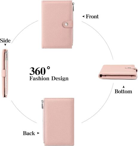 Passport Holder for Women Leather Passport Wallet for Travel RFID Blocking Passport Wallet Credit Card Holder with Zipper Pocket in Saudi Arabia