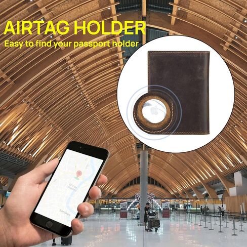 Hido Rfid Passport حامل للسفر ، محفظة السفر الجلدية مع فتحة Airtag وحظر RFID in Saudi Arabia