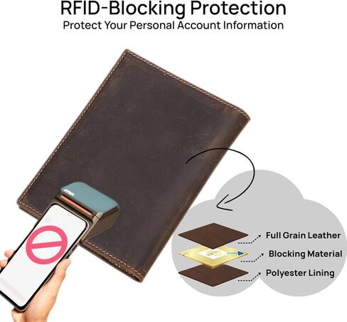 Hido Rfid Passport حامل للسفر ، محفظة السفر الجلدية مع فتحة Airtag وحظر RFID in Saudi Arabia