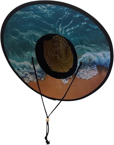 Lifeguard Straw Sun Hat – Wide Brim Beach Hat with Drawstring | Festival, Surf & Outdoor Hat for Men & Women in Saudi Arabia