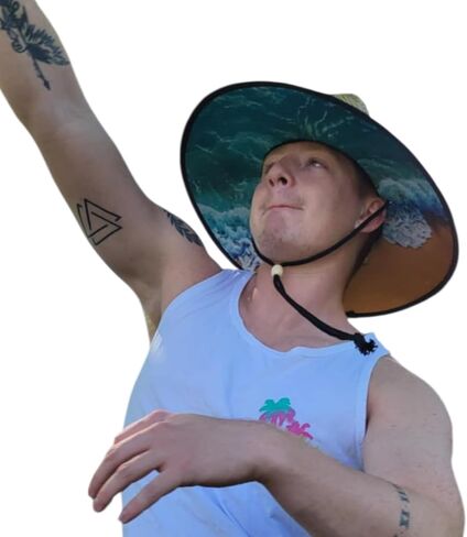 Lifeguard Straw Sun Hat – Wide Brim Beach Hat with Drawstring | Festival, Surf & Outdoor Hat for Men & Women in Saudi Arabia