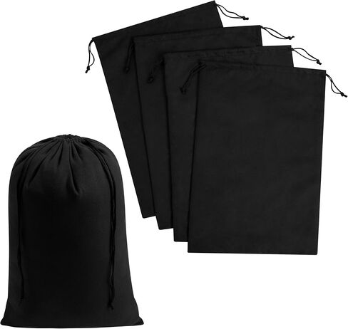Premium Microfiber Drawstring Bags (Set of 5) – Multipurpose Travel Storage Pouches for Cords, Toiletries, Jewelry, Shoes – Durable Organizer with Strong Drawstring Closure (Black, 5 x 7 Inches) in Kuwait