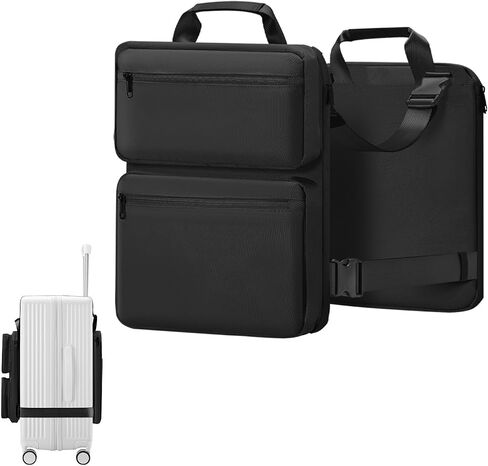 SOKOK Over Luggage Organizer Storage Bag with Multi Pockets, Slide On Luggage Harness with Adjustable Straps, 2-in-1 Travel Accessories Suitcase Vest Bag Fits Most Suitcases, Black-3 in Saudi Arabia