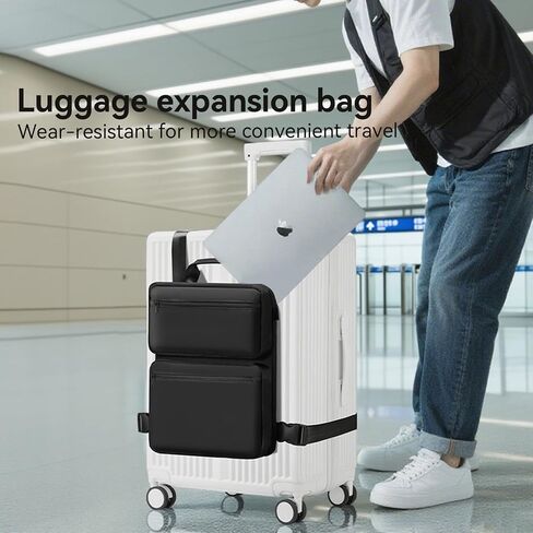 SOKOK Over Luggage Organizer Storage Bag with Multi Pockets, Slide On Luggage Harness with Adjustable Straps, 2-in-1 Travel Accessories Suitcase Vest Bag Fits Most Suitcases, Black-3 in Saudi Arabia