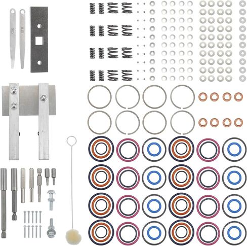 X AUTOHAUX 1 Set Injector Rebuild Kit with Vice Clamp and Tools & Springs for Ford 7.3L for Powerstroke 1994-2003 Metal Rubber Assorted Color in Saudi Arabia