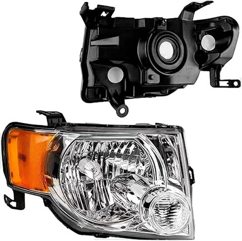 Factory Compatible With Escape Passenger Driver Side 2008-2012 Headlights White Light Cover With White Frame Yellow Film in Saudi Arabia