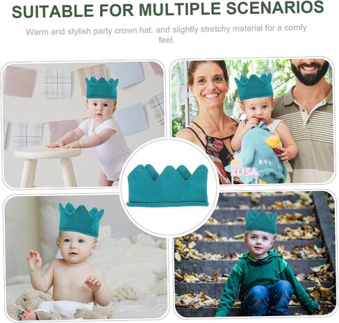 Besportble Crown Hat Treamnated Dark Edgenty Winter Beanie Beadband for Boys and Blue Cute Party and Photo Accessory in Saudi Arabia