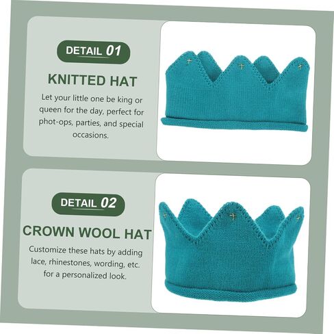 Besportble Crown Hat Treamnated Dark Edgenty Winter Beanie Beadband for Boys and Blue Cute Party and Photo Accessory in Saudi Arabia