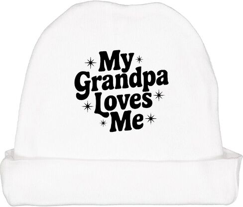inktastic My Grandpa Loves Me Grandson Granddaughter Baby Beanie Hat in Saudi Arabia