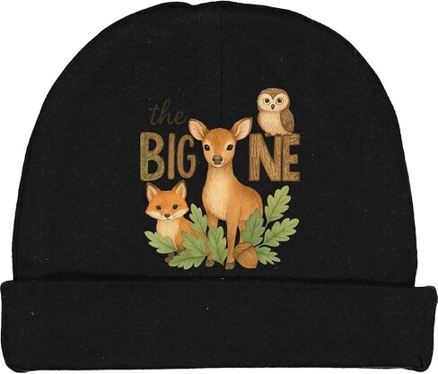 Inktastic the Big 1 Woodland Animals First Birth Baby Beanie Hat in Saudi Arabia