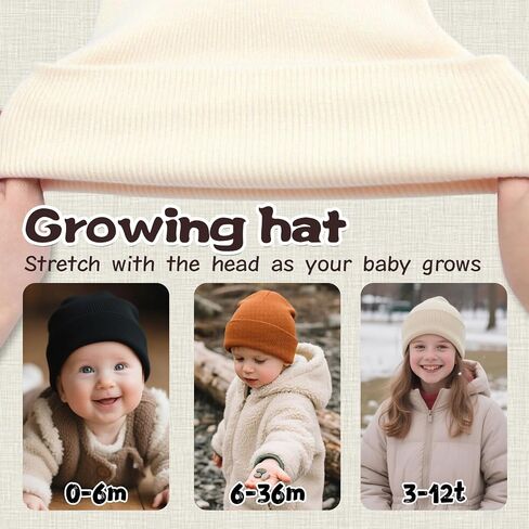Zooron Toddler Beanie Baby Beanies for Boys Girls Kids Winter Hats الأطفال متماسكون في أغطية دافئة من 0 إلى 12 عامًا in Saudi Arabia