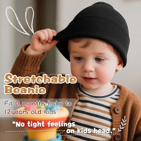 Zooron Toddler Beanie Baby Beanies for Boys Girls Kids Winter Hats الأطفال متماسكون في أغطية دافئة من 0 إلى 12 عامًا in Saudi Arabia