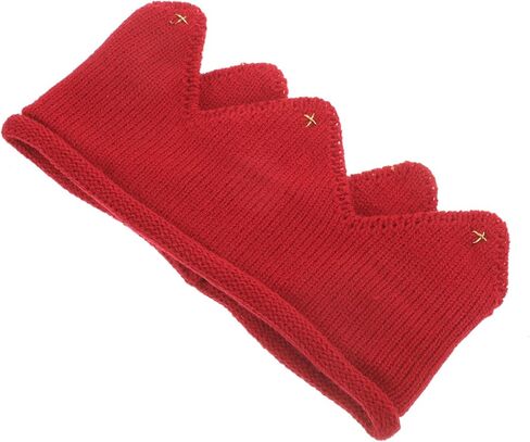 Red Crown Knitted Hat for Boy Girl and Warm Thick Knit Headband Soft Stretchy Winter Beanie for Boys Stylish Party Accessory for Special Occasions and Photos in Saudi Arabia