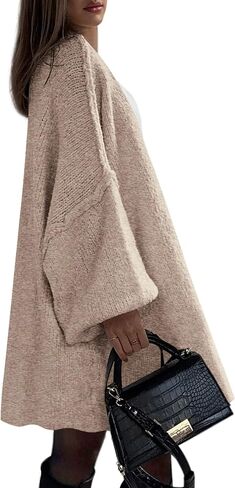 PRETTYGARDEN Long Cardigan Sweaters for Women Trendy Fall 2025 Oversized Knit Sweater Jacket Coats Winter Fashion Clothing in Saudi Arabia