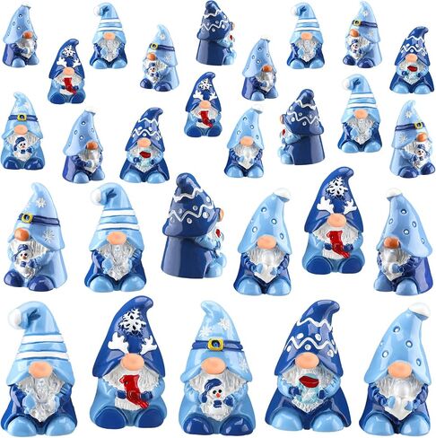 80 Pcs Christmas Mini Gnomes Figurines Christmas Resin Gnomes Holiday Mini Gnomes Fairy Resin Statues Xmas Table Miniature Gnomes Table Centerpiece for Mantel Shelf Table Home Party Gift in Saudi Arabia