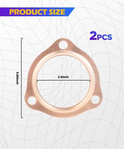 2pcs عادم حافة الحطام ، حشية رأس ملحقات السيارات ، حشيش 3 بوصة من حشيات العادم ناشط ، أنظمة عوادم السيارات وقطع الغيار ، يناسب جميع جامعي الرأس مع 3 وضع الترباس (3 بوصة) in Saudi Arabia