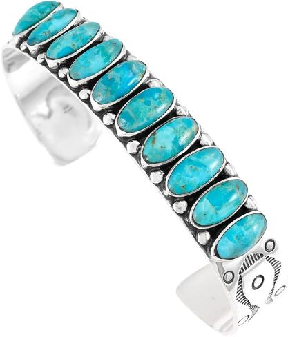 Turquoise Bracelet Sterling Silver 925 Genuine Turquoise Cuff Bracelet in Saudi Arabia