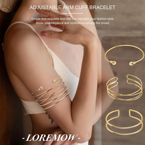 7pcs الكفة الذراع العلوي للنساء الفضة الذهب سوار أذرع الكفة القابلة للتعديل ARMLET ARMLET in Saudi Arabia