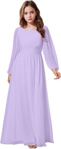 Junior Bridesmaid Dresses Long Sleeve Girls Formal Flower Girl Dress First Communion Gown in Saudi Arabia