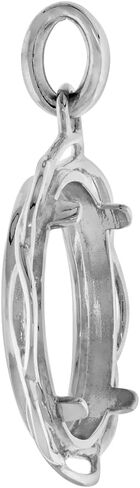Sterling Silver Braided Edge Penny Bezel Pendant for 19 mm Coins Prong Back 1 Cent Coin NOT Included in Saudi Arabia