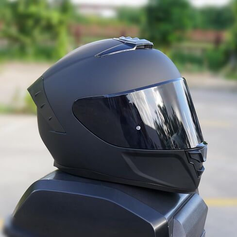 خوذات الدراجات النارية الكاملة للدراجات النارية ، خوذات للبالغين دراجة نارية ، MG611 Motordike Racing Bike Bike Bike Bike With With Black Form for Men Women ، DOT Address （M ، Matte Black-B in Kuwait