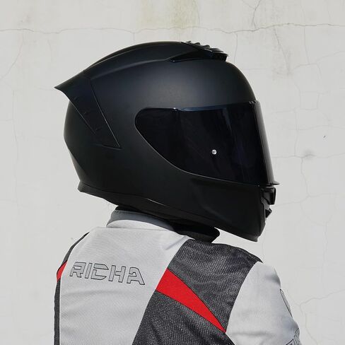 خوذات الدراجات النارية الكاملة للدراجات النارية ، خوذات للبالغين دراجة نارية ، MG611 Motordike Racing Bike Bike Bike Bike With With Black Form for Men Women ، DOT Address （M ، Matte Black-B in Kuwait