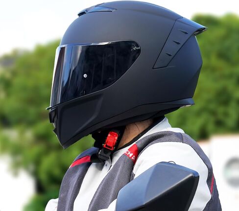 خوذات الدراجات النارية الكاملة للدراجات النارية ، خوذات للبالغين دراجة نارية ، MG611 Motordike Racing Bike Bike Bike Bike With With Black Form for Men Women ، DOT Address （M ، Matte Black-B in Kuwait