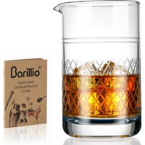 Barillio 20 Oz Crystal Cocktail Mixing Glass Set | Seamless Mixing Pitcher for Stirred Cocktail with Weighted Bottom | Old Fashioned Kit for Bartenders in Saudi Arabia