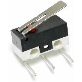Mini SPDT Micro Limit Switch ، تصميم طرفي بالأبيض والأسود ، 3 أ ، تصنيف 125 فولت ، 20 حزمة ، نوع ذراع القوس الأسطوانة لتركيب ثنائي الفينيل متعدد الكلور (Bent Handle 1A 125V 1000PCS) in Kuwait