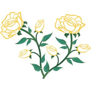 ESTART Large Rose Flower Wall Decor,15“H Black Metal Art Ornament Wall Hanging for Indoor Outdoor Home Bedroom Office (2 Pieces) in Kuwait