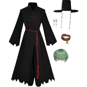Mens Singers Cosplay Costume Dark Hanfu Coat Tunic Robe Hat Uniform Suit Anime Singing Halloween Outfit in Saudi Arabia