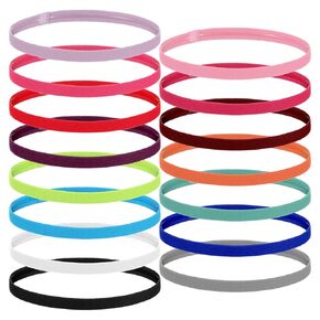 15 Pcs Thin Elastic Headbands Non Slip Sport Sweatbands for Women Men Breathable Sweat Wraps for Running Yoga Gym Workout Tennis Basketball Volleyball Hiking Indoor Outdoor Activities in Kuwait