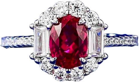 14K Gold Sapphire & Ruby Gemstones Ring for Women, 5x7mm Oval Setting, Lovely Birthday Gift for Her in Saudi Arabia
