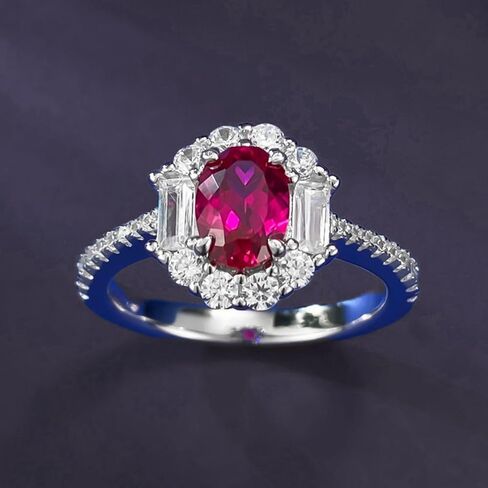 14K Gold Sapphire & Ruby Gemstones Ring for Women, 5x7mm Oval Setting, Lovely Birthday Gift for Her in Saudi Arabia