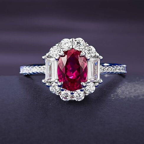 14K Gold Sapphire & Ruby Gemstones Ring for Women, 5x7mm Oval Setting, Lovely Birthday Gift for Her in Saudi Arabia