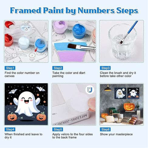 stnckic 4 Pack Framed Paint by Numbers Kit for Kids and Adults Beginners,Animals Adults Paint by Number Kits with Easel, Easy Acrylic Watercolor Painting by Number Kits on Canvas Home Decor 8x12 inch in Saudi Arabia