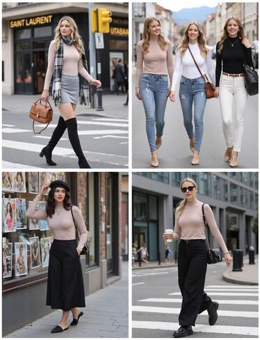 Marvmys Womens 2 Pack Turtleneck قمصان طويلة الأكمام خفيفة الوزن Basic Slim Fit Tops Informal Inferal Tops XS-2XL in Kuwait