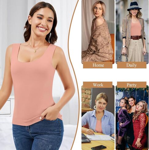 joyshaper womens thermal tank tops fleece cami inferwear tops undershirt undershirt dark base Stest in Saudi Arabia