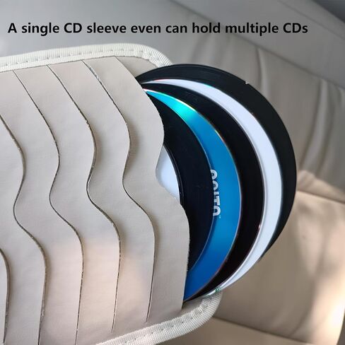 حامل علبة CD للسيارة متعددة الوظائف أسود لأشعة Sun Visor Organizer CAR CD CD ، 8 أكمام تخزين CD/DVD ، 3 حامل بطاقة مصرفي ، حامل نظارة شمسية واحدة ، حامل قلم واحد in Kuwait