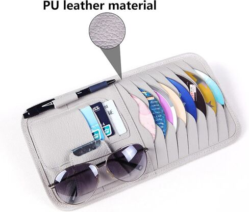حامل علبة CD للسيارة متعددة الوظائف أسود لأشعة Sun Visor Organizer CAR CD CD ، 8 أكمام تخزين CD/DVD ، 3 حامل بطاقة مصرفي ، حامل نظارة شمسية واحدة ، حامل قلم واحد in Kuwait