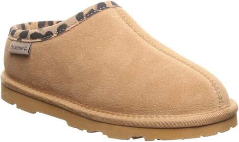 Bearpaw Tabitha Youth Iced Coffee/Leopard Trim Slipper Size 5 in Kuwait