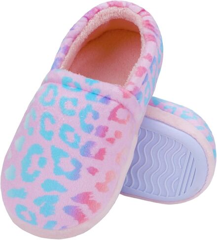 Mejormen Girls Mermaid House Slippers Plush Plush Anti-Skid Indoor Outdoor House Shoes Glitter Bedroom Slippers for Toddler Kid in Kuwait