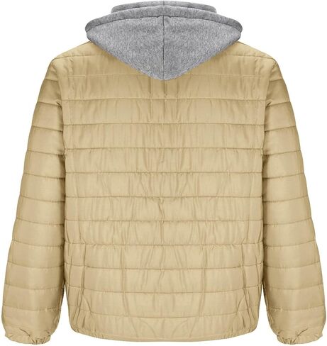 Muscularfit Men's Puffer Jackets with Hood Lightweight Full Zip Coats Winter Warm Padded Jacket Quilted Down Jacket Pockets in Saudi Arabia
