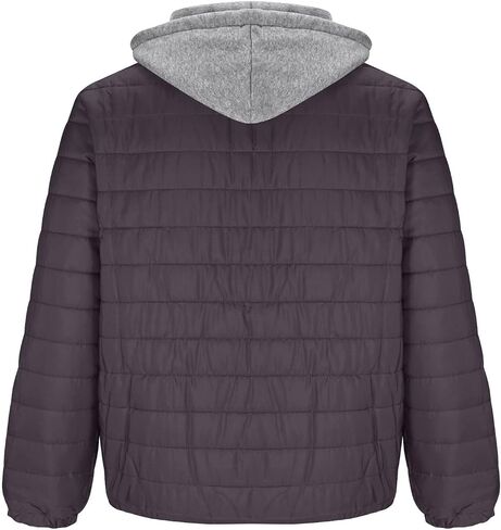 Muscularfit Men's Puffer Jackets with Hood Lightweight Full Zip Coats Winter Warm Padded Jacket Quilted Down Jacket Pockets in Saudi Arabia