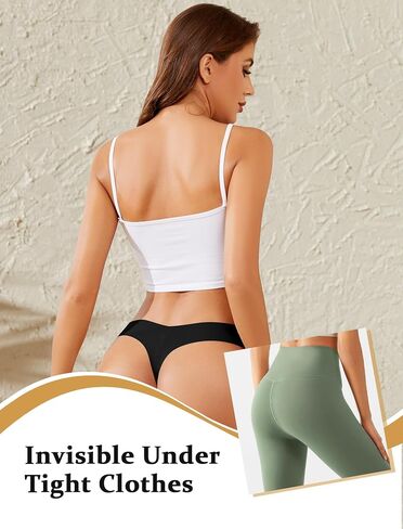 ANSUKOO Women's Seamless Thong Underwear 6 Pack,No Show Invisible Panties,Soft Comfortable Tanga for Ladies Female Workout in Saudi Arabia