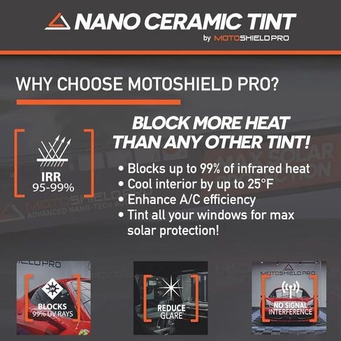 DIY-MotoShield Pro Premium Professional 2mil Precut Ceramic Window Tint Film for 2017-2021 Ford F250 Extended Cab — (Front Windshield 50%) in Kuwait
