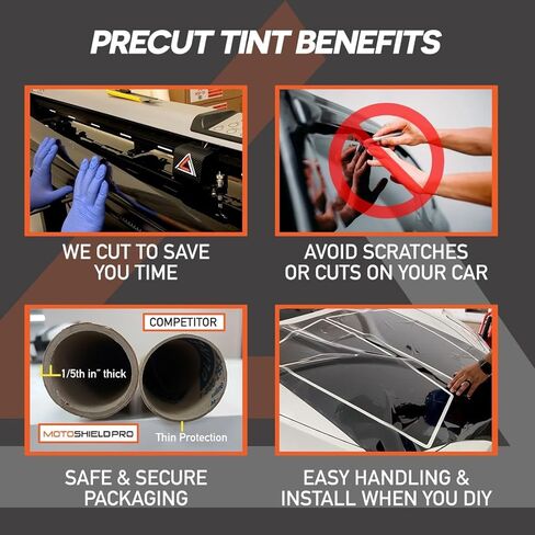 DIY-MotoShield Pro Premium Professional 2mil Precut Ceramic Window Tint Film for 2017-2021 Ford F250 Extended Cab — (Front Windshield 50%) in Kuwait